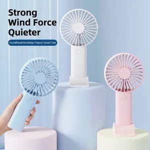 Portable Mini Handheld Fan USB Rechargeable Silent Small Pocket Fan with Stand Multi Speed Cooling Fan for Travel Office
