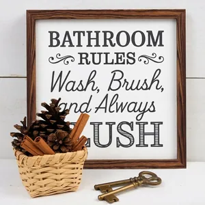 Décoration murale rustique en bois vintage règles de la salle de bain pour la maison