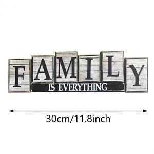 Rustikales Holzschild Family is Everything für Bauernhaus Tischkamin Dekoration 30cm
