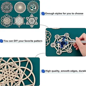 Detaillierte Ansicht filigraner hölzerner geometrischer Muster für DIY-Bastelarbeiten