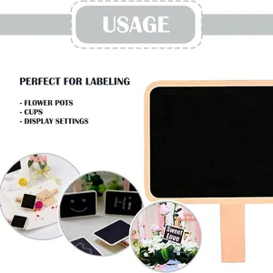 Versatile wooden mini blackboard clip sign for labeling flower pots and table memos