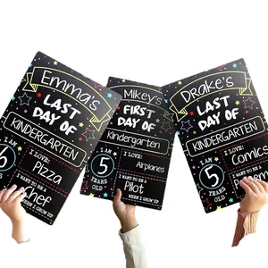 Personalized double-sided school board for first and last day of kindergarten memories