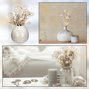 Exquisite handcrafted wooden wildflower bouquet set for rustic home interior decoration