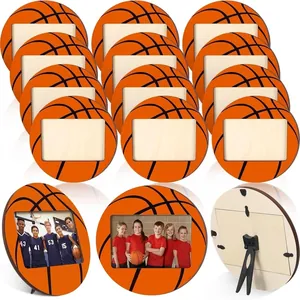 Houten Sport Thema Fotolijst Honkbal Basketbal Voetbal Vorm Coach Cadeau Fotohouder Feest Tafel Decor Houten Ambachtelijk Ornament