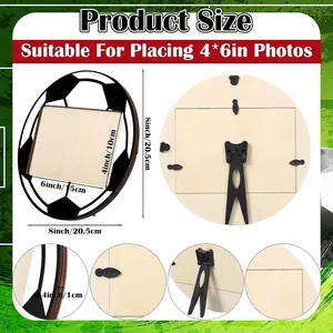 Houten fotolijst met voetbalthema voor 4x6 inch foto's met gedetailleerde afmetingen