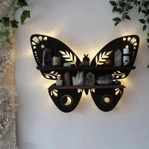 Ράφι πεταλούδας τοποθετημένο στον τοίχο με οθόνη κρυστάλλου και ζεστό φωτισμό LED