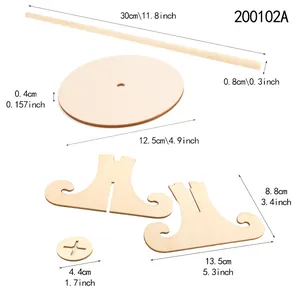 Detailed dimension map for wooden donut stand kit components for party decoration
