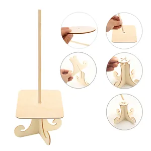 Detailed assembly steps for a wooden donut stand used in wedding party decorations