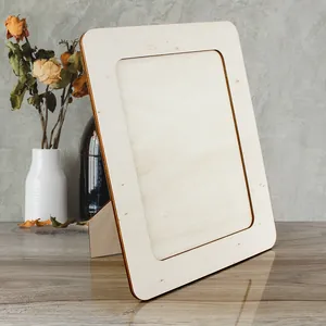 Handmade DIY solid wood picture frame base for tabletop display and creative crafting