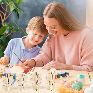 Onafgewerkte houten 3D-bloemen voor DIY-schilderen en creatieve huisdecoratie
