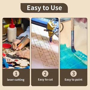 Step-by-step guide showing how to laser cut, hand cut and paint blank wooden craft boards.