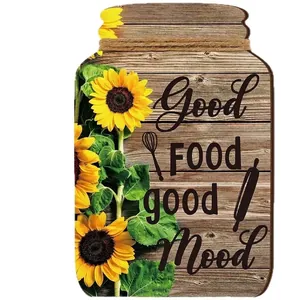 Rustic Mason jar shaped sunflower wooden wall plaque for farmhouse kitchen wall decor