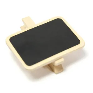 Decorative mini wooden chalkboard peg clip for home message notes and memo display