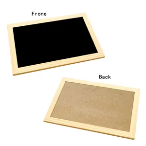 Detailed view showing both the front and back of this mini wooden framed chalkboard