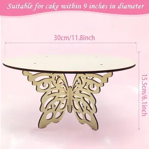 Soporte decorativo de madera para tartas de mariposa para bodas y fiestas infantiles