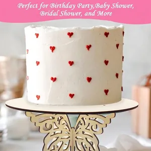 Soporte de madera para tartas con diseño de mariposa para bodas y celebraciones
