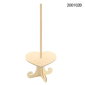 Elegant wooden heart-shaped doughnut stand for wedding and party table decoration