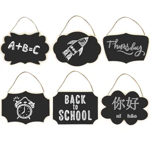 Set di 6 mini lavagne decorative in legno da appendere per casa e decorazioni feste