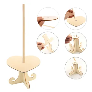 Step-by-step assembly guide for the heart-shaped wooden donut wall stand