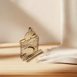 Humorous wooden light switch cover featuring a laser-engraved middle finger design