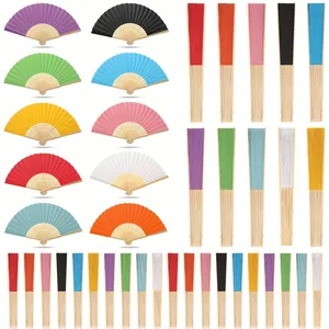 Abanico Plegable Chino de Bambú y Papel para Bodas y Fiestas Pintura DIY Dibujo Abanico Decorativo Regalo de Boda