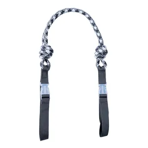 Adjustable nylon shoulder strap for shopping bags with houndstooth weave pattern
