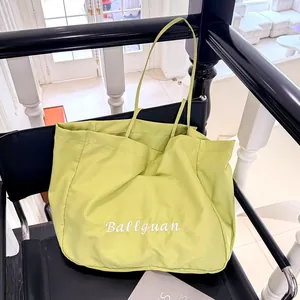 Large capacity lime green canvas tote bag for fashion and daily commute lifestyle