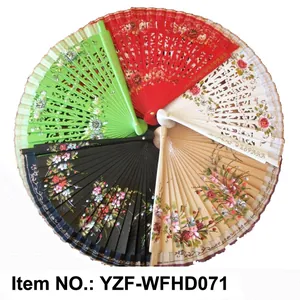 Abanicos españoles de madera pintados a mano en varios colores para danza y actuaciones