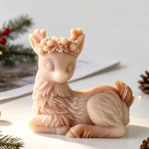 Detailweergave van de 3D rendier siliconen mal voor kerstkaarsen en gipsambachten