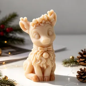 Gedetailleerde weergave van een schattige rendier siliconen mal voor kerstkaarsen en gips