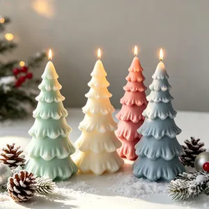 3D Christmas Tree Silicone Mold For Scented Candle Wax Soap Making DIY Resin Craft Modern Minimalist Festive Xmas Tree Decor Handmade Baking Tool