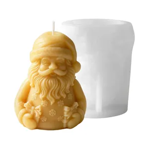 Weihnachtsmann-Silikonform für DIY-Aromatherapie-Kerzen und Gipsdekorationen zu Weihnachten