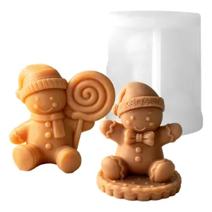 Moule en silicone bonhomme de pain d'épices pour pâtisserie DIY et bougies parfumées