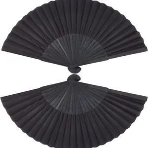 Élégant éventail pliant noir traditionnel chinois pour le Kung Fu et les représentations