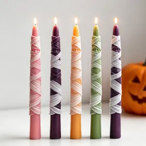Halloween Mummy Long Strip Silicone Mold DIY Scented Candle Gypsum Ornament Making Craft Tool Resin Casting Home Decor