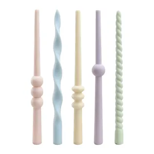 Silicone molds for unique long rod candles in various shapes for DIY decor