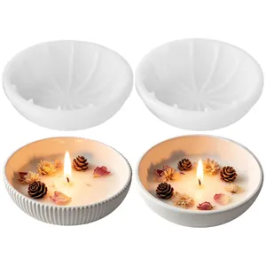 Silicone molds for DIY aromatherapy candle bowls and resin storage containers with texture