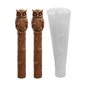 Uil op boomstam siliconen mal voor DIY Halloween geurkaarsen en hars decoraties
