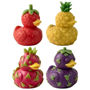 Creative fruit-themed duck shaped silicone molds for DIY scented candles and soaps