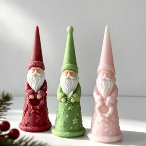 Christmas Santa Claus Silicone Mold For Candle Making 3D Gnome Plaster Soap Mold DIY Holiday Decorations Home Crafting Supplies