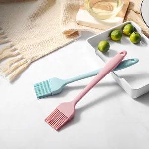 Food Grade Silicone Basting Brush High Temperature Resistant Integrated Oil Brush for Baking Grilling BBQ Kitchen Tool