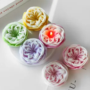 3D Rose Peony Flower Silicone Mold For DIY Handmade Aromatherapy Candle Soap Resin Craft Cake Decoration White Silicone Mold