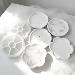 Επαγγελματικά καλούπια σιλικόνης DIY για στρογγυλούς και ανθισμένους δίσκους γύψου
