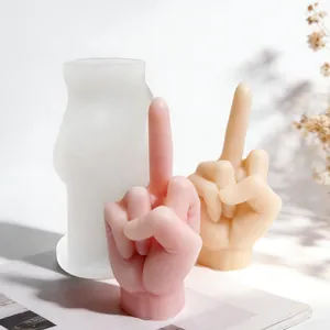 Moule en Silicone pour Bougie Geste de la Main Crâne Ornement en Plâtre Outil de Bricolage Décoration Minimaliste Moderne