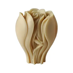 Elegant 3D blooming rose bud silicone mold for DIY handmade candle and soap crafts