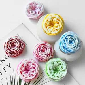 High-detail view of 3D rose flower silicone molds for DIY soap and candle making crafts