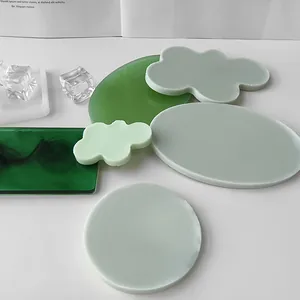 Set of 6 silicone molds for DIY resin coasters in various geometric and cloud shapes