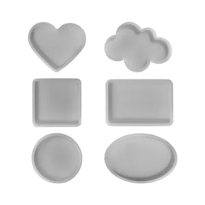 Set of 6 silicone molds in various shapes for resin coasters and decorative trays