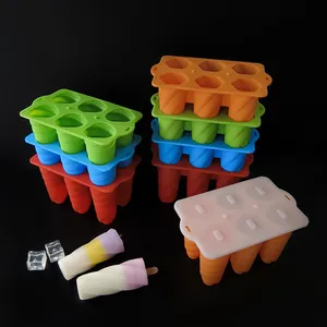 Vibrant 6-cavity DIY silicone popsicle mold with spiral 3D design and lids for home