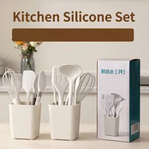 Mini Silicone Kitchen Utensil for Baby Food Supplement Heat Resistant BPA Free Whisk Spatula Tongs Spoon Oil Brush Baking Tool